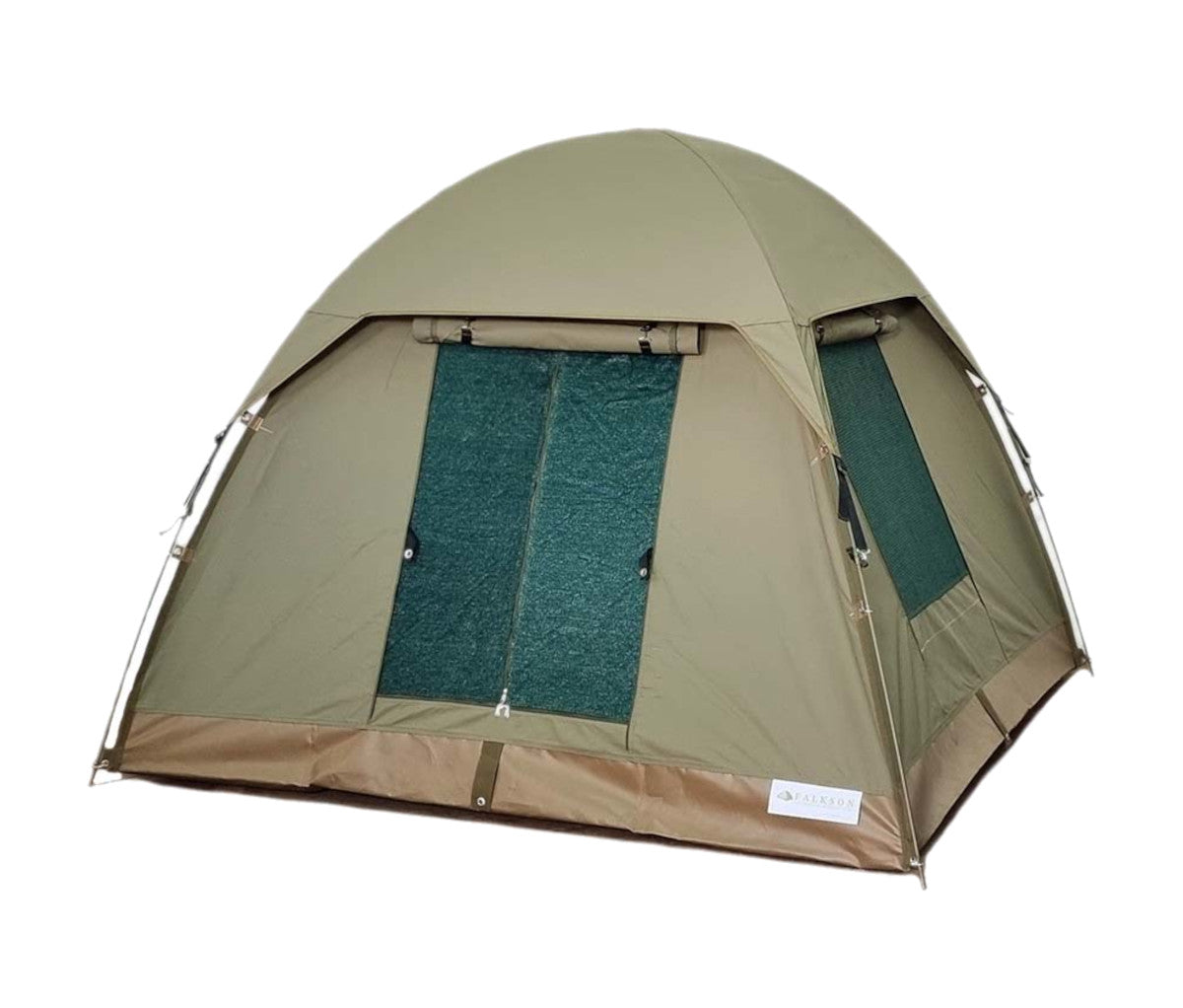 FALKSON Adventurer 3 | 2 person tent | 2.1x2.1m Bow tent | All weather canvas camping tent